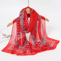 2024 New Print Chiffon Scarf Shawl Women Sunscreen Silk Scarf Turban Long Wrap Beach Travel Outdoor Accessories Trendy Headband