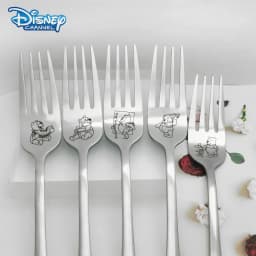 Disney Winnie the Pooh Metal Stainless Steel Spoons Forks Kitchen Accessories Coffe Spoon Fruit Fork Cake Spoon Food Picks Bento