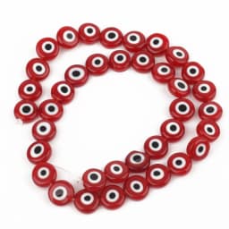 6/8/10mm Evil Eye Millefiori Lampwork Glazed Glass Bead AB Colors Flat Round Disc Beads for Jewelry Making Bracelets Accessories