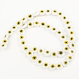 6/8/10mm Evil Eye Millefiori Lampwork Glazed Glass Bead AB Colors Flat Round Disc Beads for Jewelry Making Bracelets Accessories