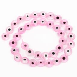 6/8/10mm Evil Eye Millefiori Lampwork Glazed Glass Bead AB Colors Flat Round Disc Beads for Jewelry Making Bracelets Accessories