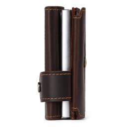 Vintage Crazy Horse Leather Men Wallets RFID Protection Mini Metal Card Holder Wallet Zipper Coin Pocket for Man