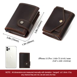 Vintage Crazy Horse Leather Men Wallets RFID Protection Mini Metal Card Holder Wallet Zipper Coin Pocket for Man