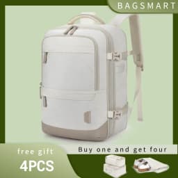BAGSMART 17.3'' Laptop Backpack 4Pcs 40L Travel Cabin Backpack Airline Carry On Luggage Backpack Suitcase with Packing Cubes