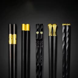 5 Pairs Japanese Chinese chopsticks Sushi Sticks Reusable Alloy Korean Chopsticks Set Healthy Alloy Tableware Palillos Chinos
