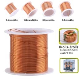 1-3 Rolls Copper Lacquer Wire 0.06mm -1.2mm Cable Copper Wire Magnet Wire Enameled Copper Winding Wire Coil Copper Wire
