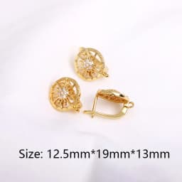 Earring Making Supplies 18K Gold Plated Inlaid Zircon Earring Hooks With Open Jump Ring,DIY Jewelry Accessories Wholesale