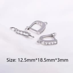 Earring Making Supplies 18K Gold Plated Inlaid Zircon Earring Hooks With Open Jump Ring,DIY Jewelry Accessories Wholesale