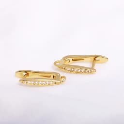 Earring Making Supplies 18K Gold Plated Inlaid Zircon Earring Hooks With Open Jump Ring,DIY Jewelry Accessories Wholesale