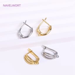 Trendy 18K Gold Plated Earring Clasps Gold Earrings Earwires Brass Earring Hook Findings DIY Jewelry Accessories Wholesale