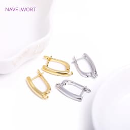 Trendy 18K Gold Plated Earring Clasps Gold Earrings Earwires Brass Earring Hook Findings DIY Jewelry Accessories Wholesale