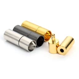 5Set 1.5 2 2.5 3 4 5 6mm Strong Barrel Leather Cord Ends Caps End Clasps Fasteners For DIY Bracelet Jewelry Making Finding HK114