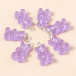 30colors 10pcs 22X11mm Candy Color Gummy Mini Bear Charms for Making Cute Earrings Pendant Necklace DIY Creative Jewelry Finding