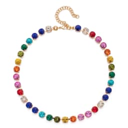 8mm Crystal Colorful Claw Setting Necklace For Women Winter Sweater Choker Accessory Diiamond Jewelry