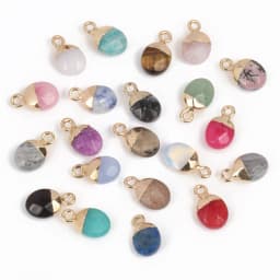 14x8mm Faceted Natural Stone Charm Pendant Agate Jade Quartz Women Jewelry Making for DIY Necklace Accessories 1pcs