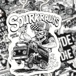 50PCS Black and White Classic Retro Car Motorcycle Graffiti Stickers Notebook Waterproof Guitar Decoration Toys Stickers