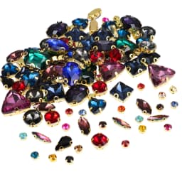 130pcs/lot Gold Claw Setting Glass Rhinestone Mixed Shape Sew On Crystal Stone Diamond for Wedding Dress Shoes Bags DIY Trim