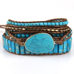 RH Fashion Handma Bohemian Jewelry Accessory Mixed Natural Stones Charm 5 Strands Wrap Bracelets Gift DropShipping