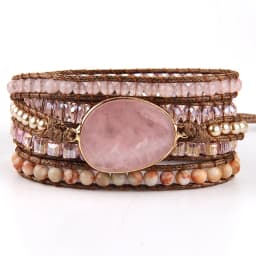 RH Fashion Handma Bohemian Jewelry Accessory Mixed Natural Stones Charm 5 Strands Wrap Bracelets Gift DropShipping