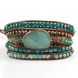 RH Fashion Handma Bohemian Jewelry Accessory Mixed Natural Stones Charm 5 Strands Wrap Bracelets Gift DropShipping