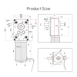 Bringsmart 5840-31zy DC 12V Volt Gear Motor Double Short Shaft Reverse Gearbox All Metal Gears 12-470RPM Speed Motor 24V Br