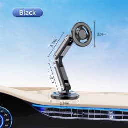 Magnetic Car Phone Holder Alloy 360 Rotation Foldable Phone Stand for Iphone 14 13 12 11 Pro Max Samsung S23 Xiaomi In Car Mount