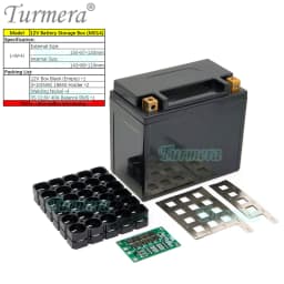 Turmera 12V 30Ah to 35Ah Motorcycle Battery Storage Box 3X10 18650 Holder 3S 40A BMS with Solder Nickel Use in Replace Lead-Acid