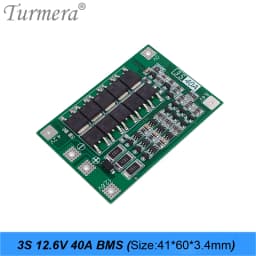 Turmera 12V 30Ah to 35Ah Motorcycle Battery Storage Box 3X10 18650 Holder 3S 40A BMS with Solder Nickel Use in Replace Lead-Acid