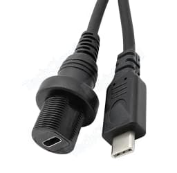 IP67 Water Proof Type-c Cable USB C Male to Female Panel Mount Connector Extension Cord 30cm USB-C Waterproof Cable