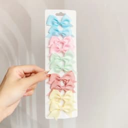 10Pcs/set Embroidery FlowerBow Hair Clips Geometric Sweet HairPins for Children Girls cottton Hair Accessories