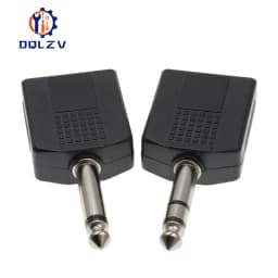 Stereo Mono 1/4" Y Splitter Audio Adapter Splitter 6.35 Male Jack to 2 Female 6.35