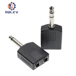 Stereo Mono 1/4" Y Splitter Audio Adapter Splitter 6.35 Male Jack to 2 Female 6.35