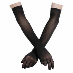 New Soft Seamless Long Gloves Women Mesh Seamless Finger Pantyhose Gloves Long Sheer Transparent Gloves Mitten