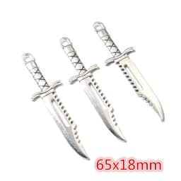 10pcs/lot Antique Silver Plated Sword Blade Charms Pedants DIY Jewelry Making Accessories for Necklace Craft Findings