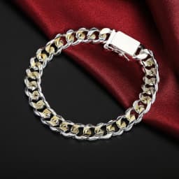 925 Silver gold exquisite 10mm chain men women Chain noble wedding bracelet fashion charm wedding birthday gift some style