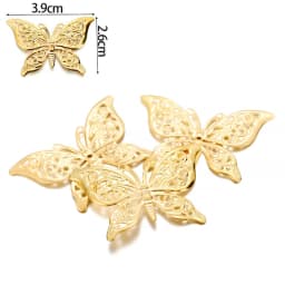 20/30Pcs/Pack Copper Butterfly Filigree Wraps Gold Pendant Etched Embellishments Charms For DIY Bracelet Necklace Jewelry Making