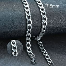 Vnox Men's Cuban Link Chain Necklace Stainless Steel Black Gold Color Male Choker colar Jewelry Gifts for Him