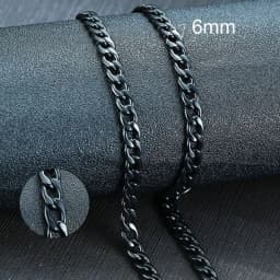 Vnox Men's Cuban Link Chain Necklace Stainless Steel Black Gold Color Male Choker colar Jewelry Gifts for Him
