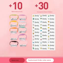 Customized Name Ring Pendant For Kids Baby Shoes Schoolbag Cup Clothes Name Stickers Waterproof Hang Tag Rope Name Circle Label
