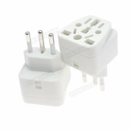 Brazil Travel Plug Adapter EU/UK/AU/CN/JP/Asia/Italy to Brazil (Type N), 3 Prong Grounded Brazil Wall Plug international