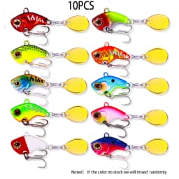 HENGJIA Rotating Metal VIB Vibration Bait 9g 13g 16g 22g Spinner Sinking Spoon Pin Crankbait Sequins Baits Fishing Tackle