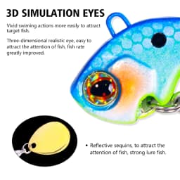 HENGJIA Rotating Metal VIB Vibration Bait 9g 13g 16g 22g Spinner Sinking Spoon Pin Crankbait Sequins Baits Fishing Tackle