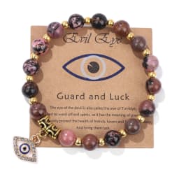 Lucky Turkish Evil Eye Pendant Beads Bracelet Natural Stone With Card Charm Bangles Men Women Fashion Friendship Jewelry Gift