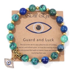 Lucky Turkish Evil Eye Pendant Beads Bracelet Natural Stone With Card Charm Bangles Men Women Fashion Friendship Jewelry Gift