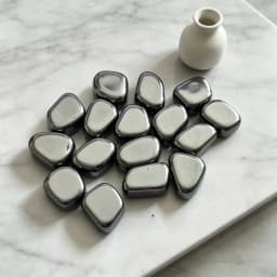 Natural Decor Hematite Stone Polished Jewelry Making DIY Bracelet Accessories Reiki Healing Stone Crafts Home Decoration Crystal