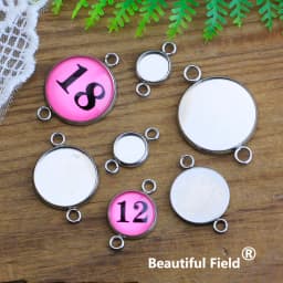 Stainless Steel 20pcs Fit 6mm 8mm 12mm 14mm 16mm 18mm 20mm 25mm Cabochon Settings Round Cameo Base Blank Tray Connector
