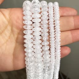 6 8 10mm White Snow Cracked Crystal Beads Round Rondelle Loose Spacer Beads For Jewelry DIY Bracelet Accessories 15''Inches