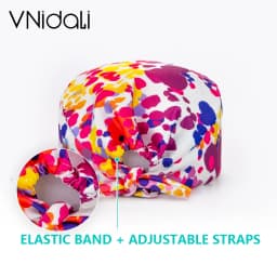 Flower and cartoon print Scrub Hat Beauty Salon Nurse Cap Lab Pet Shop Button scrub hats for women medico nursing accessories