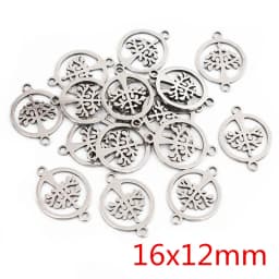 20pcs No Fade 316 Stainless Steel Double Loops Star Tree Heart Cute Charms Pendant DIY Jewelry Findings for Necklace Bracelet