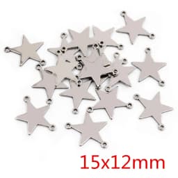 20pcs No Fade 316 Stainless Steel Double Loops Star Tree Heart Cute Charms Pendant DIY Jewelry Findings for Necklace Bracelet